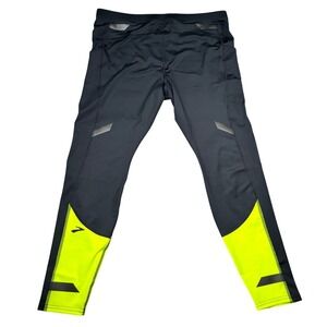 Brooks Run Visible Tight Womens XL Asphalt Reflective Running Leggings NWT